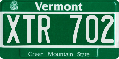 VT license plate XTR702