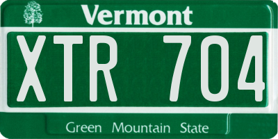 VT license plate XTR704