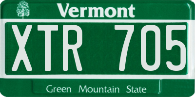 VT license plate XTR705