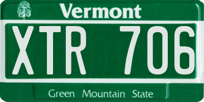 VT license plate XTR706