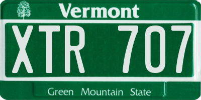 VT license plate XTR707