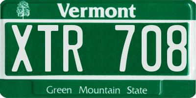 VT license plate XTR708