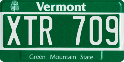 VT license plate XTR709