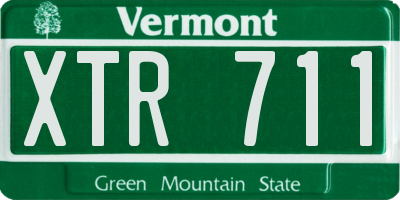 VT license plate XTR711