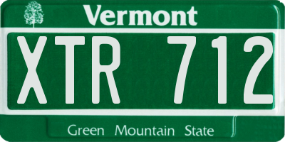 VT license plate XTR712