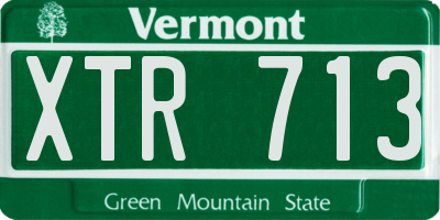 VT license plate XTR713
