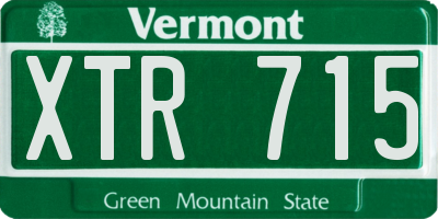 VT license plate XTR715