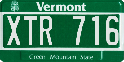 VT license plate XTR716