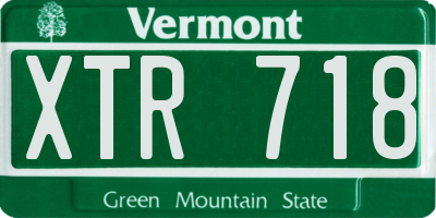 VT license plate XTR718