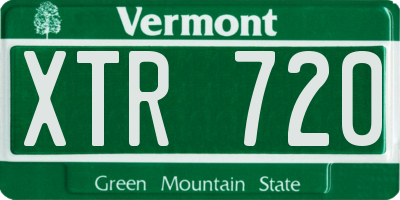 VT license plate XTR720
