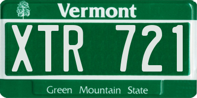 VT license plate XTR721