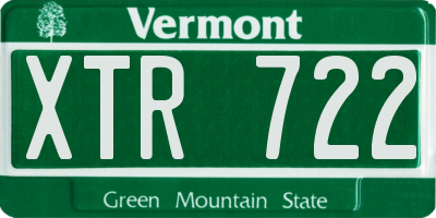 VT license plate XTR722