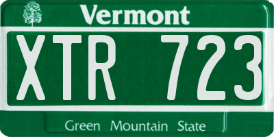 VT license plate XTR723
