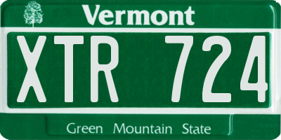 VT license plate XTR724
