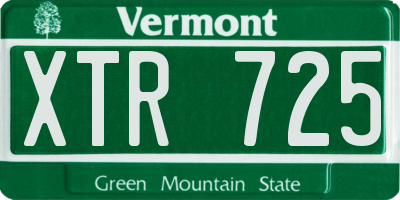 VT license plate XTR725