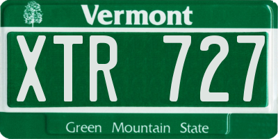 VT license plate XTR727