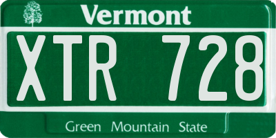 VT license plate XTR728