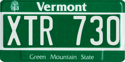 VT license plate XTR730