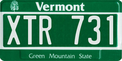 VT license plate XTR731