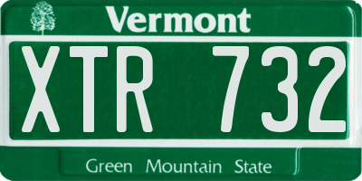 VT license plate XTR732