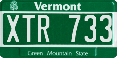 VT license plate XTR733