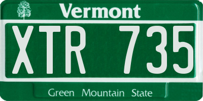 VT license plate XTR735