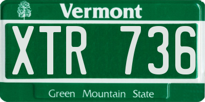 VT license plate XTR736