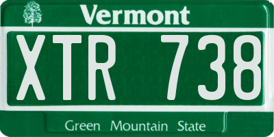 VT license plate XTR738
