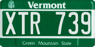 VT license plate XTR739