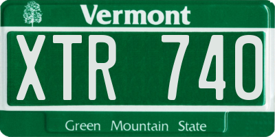 VT license plate XTR740