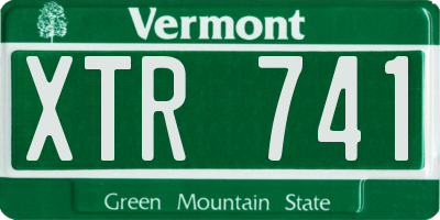 VT license plate XTR741