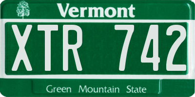 VT license plate XTR742