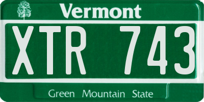 VT license plate XTR743