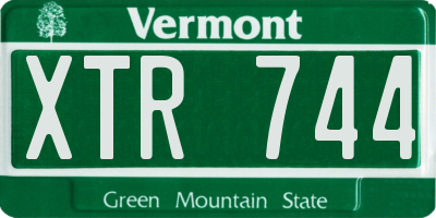 VT license plate XTR744