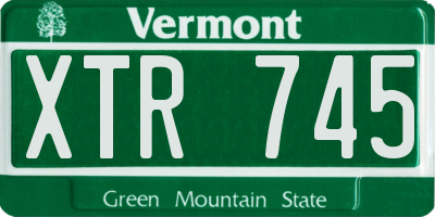 VT license plate XTR745