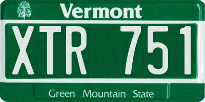 VT license plate XTR751