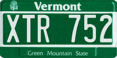 VT license plate XTR752