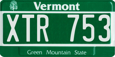VT license plate XTR753