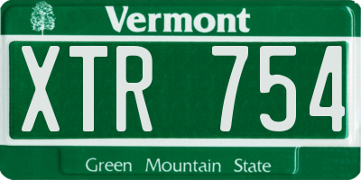 VT license plate XTR754
