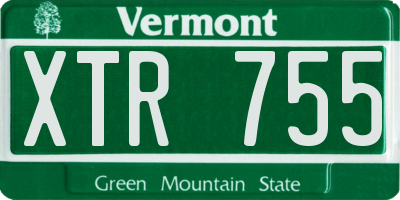 VT license plate XTR755