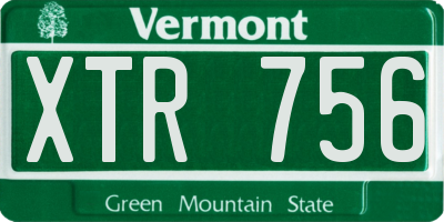 VT license plate XTR756