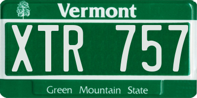 VT license plate XTR757