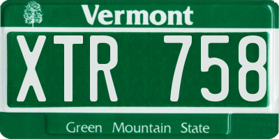 VT license plate XTR758