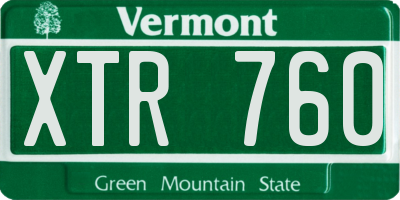 VT license plate XTR760