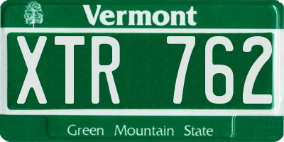 VT license plate XTR762