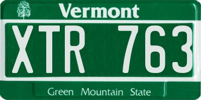VT license plate XTR763