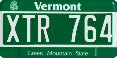 VT license plate XTR764