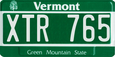 VT license plate XTR765