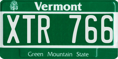 VT license plate XTR766