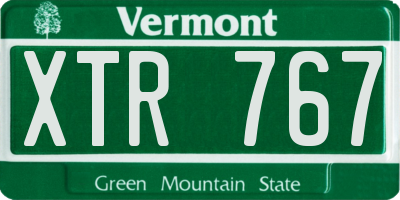 VT license plate XTR767